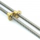 Husillo trapezoidal díametro 8mm T8x8 Longitud 300mm / 350mm / 400mm / 500mm / 600mm con tuerca de cobre o POM