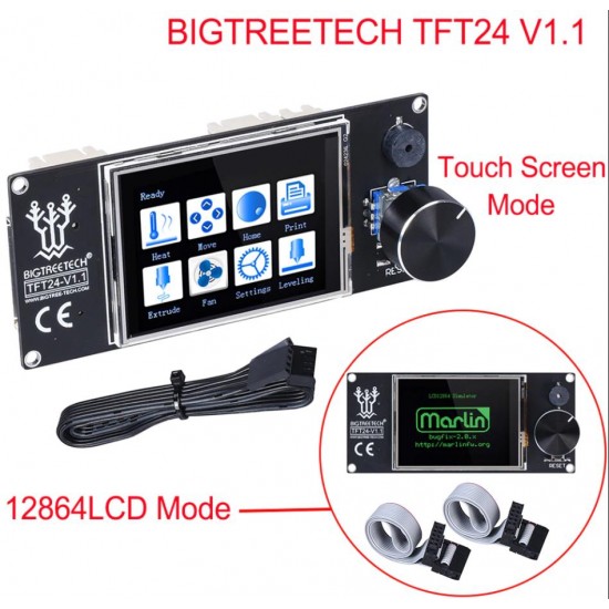 TFT24 V1.1 Pantalla Táctil con doble función compatible con LCD gráfico 12864 y menú táctil