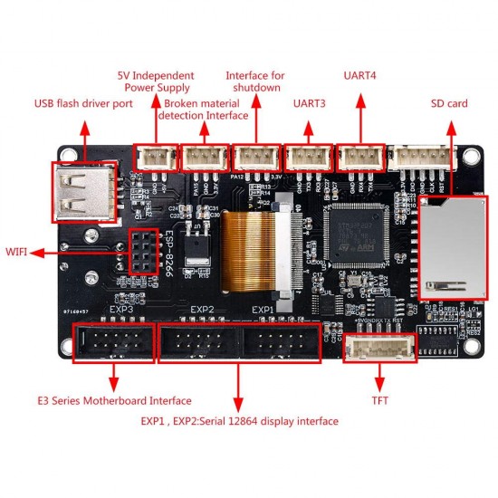 TFT35 V3.0 Touch screen with dual function compatible with graphic LCD 12864 and touch menu - Wifi compatible