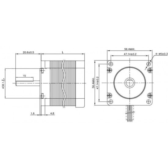 Motor Paso a Paso Nema23 - 23hs5628 - Eje 8mm