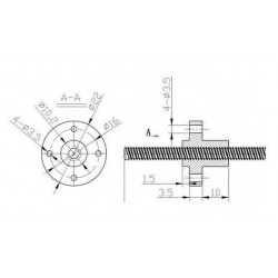 Nema17 - 17HS4401s - Tr8x8-310MM - Motor Paso a Paso con Husillo Trapezoidal