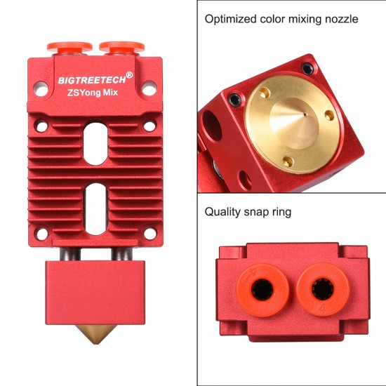 Hotend Bowden Multicolor 2 entradas 1 salida - Mix  - 1.75mm