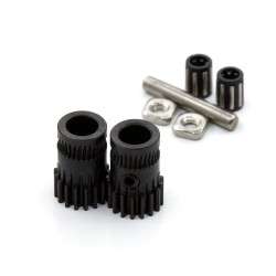 Set de poleas de tracción doble de acero endurecido para extrusor - Estilo Bondtech - Compatible con estrusores tipo Mk2/Mk3