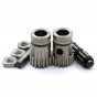Imagen de Set de poleas de tracción doble de acero endurecido niquelado para extrusor - Estilo Bondtech - Compatible con estrusores tipo Mk2/Mk3