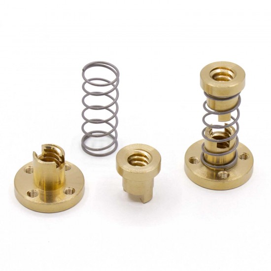 Tuerca de cobre con muelle T8x8 Spring Nut para husillo trapezoidal díametro 8mm